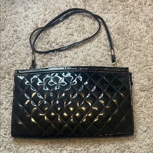 Elegant Black Quilted Shoulder Bag, NWOT